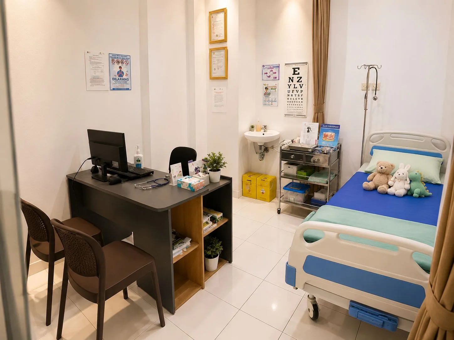 Ruang periksa dokter umum Klinik Materna